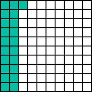 Teal-Green Base Ten Squares 21:100