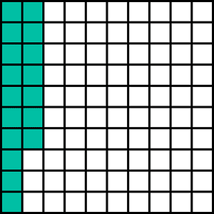Teal-Green Base Ten Squares 17:100