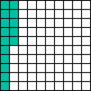 Teal-Green Base Ten Squares 15:100