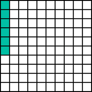 Teal-Green Base Ten Squares 6:100