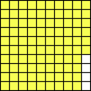 Yellow Base Ten Squares 96:100