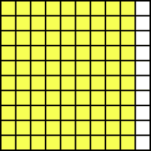 Yellow Base Ten Squares 90:100