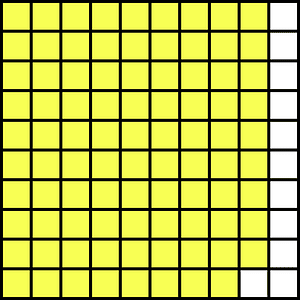 Yellow Base Ten Squares 89:100