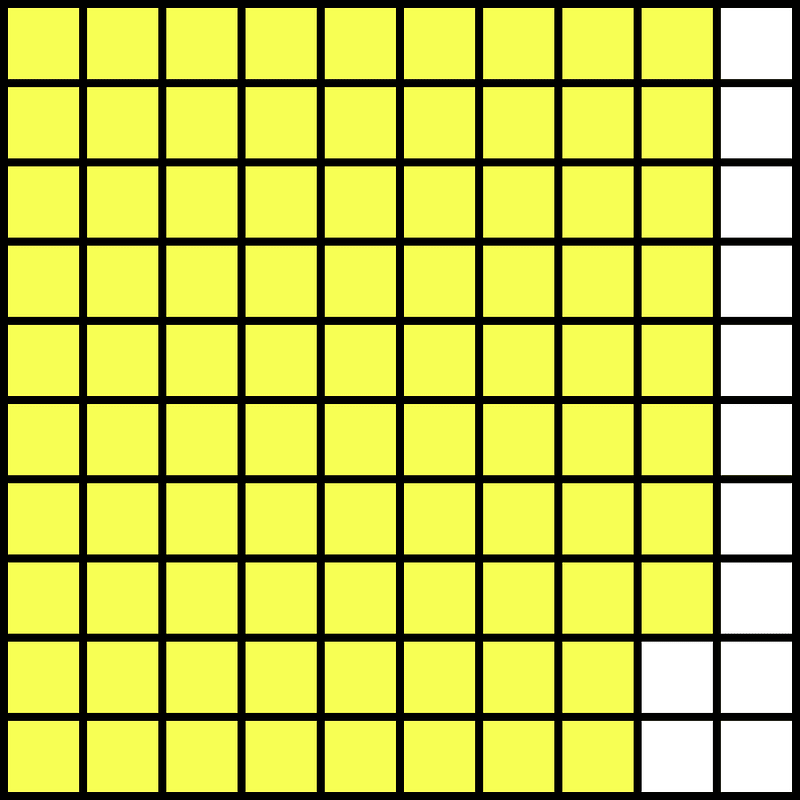 Yellow Base Ten Squares 88:100
