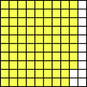 Yellow Base Ten Squares 88:100