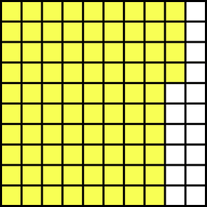 Yellow Base Ten Squares 84:100