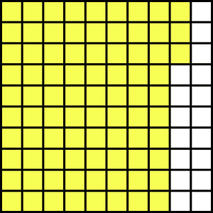 Yellow Base Ten Squares 83:100