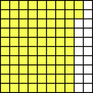 Yellow Base Ten Squares 82:100