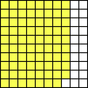 Yellow Base Ten Squares 79:100