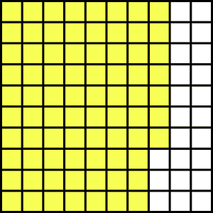 Yellow Base Ten Squares 77:100