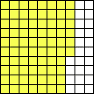 Yellow Base Ten Squares 76:100