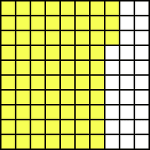 Yellow Base Ten Squares 73:100