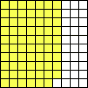 Yellow Base Ten Squares 69:100