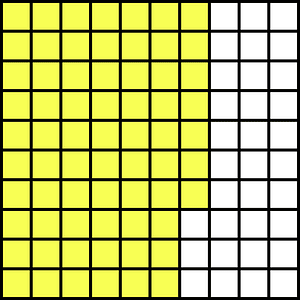 Yellow Base Ten Squares 67:100