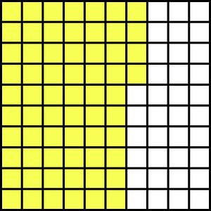 Yellow Base Ten Squares 64:100