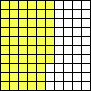 Yellow Base Ten Squares 57:100