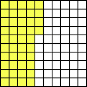 Yellow Base Ten Squares 44:100
