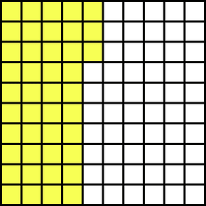Yellow Base Ten Squares 43:100