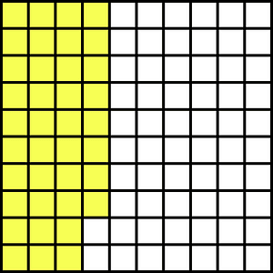 Yellow Base Ten Squares 38:100