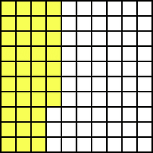 Yellow Base Ten Squares 37:100