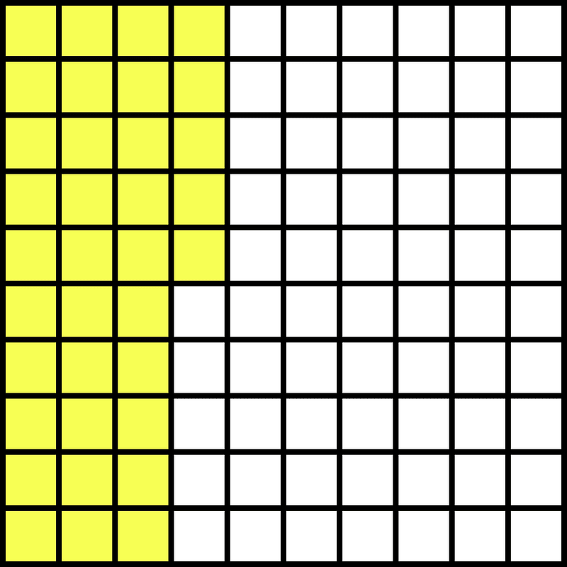 Yellow Base Ten Squares 35:100