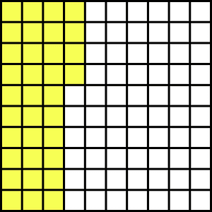 Yellow Base Ten Squares 34:100