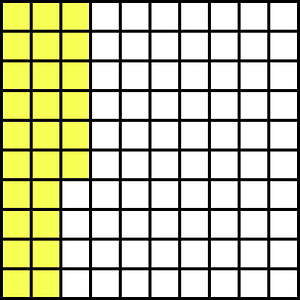 Yellow Base Ten Squares 26:100