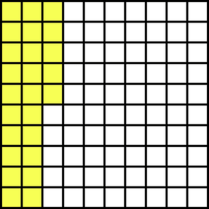 Yellow Base Ten Squares 25:100