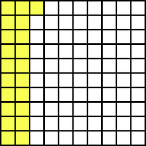 Yellow Base Ten Squares 21:100