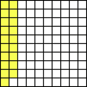 Yellow Base Ten Squares 19:100