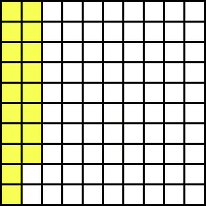 Yellow Base Ten Squares 18:100