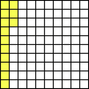 Yellow Base Ten Squares 13:100