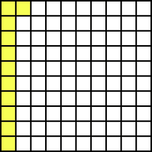 Yellow Base Ten Squares 11:100