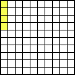 Yellow Base Ten Squares 4:100