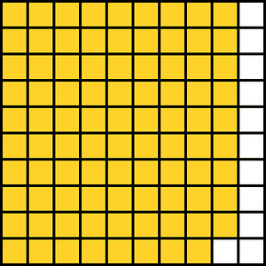 Yellow-Amber Base Ten Squares 89:100