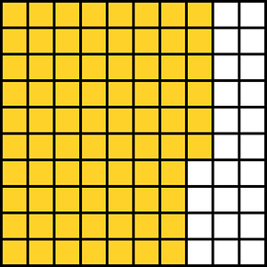 Yellow-Amber Base Ten Squares 76:100