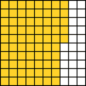 Yellow-Amber Base Ten Squares 75:100