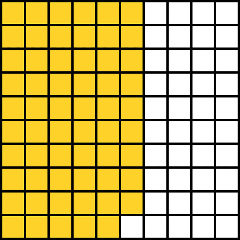 Yellow-Amber Base Ten Squares 59:100