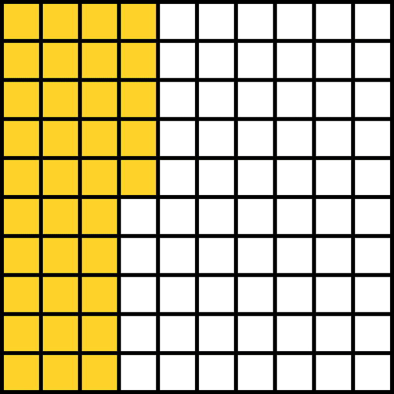 Yellow-Amber Base Ten Squares 35:100