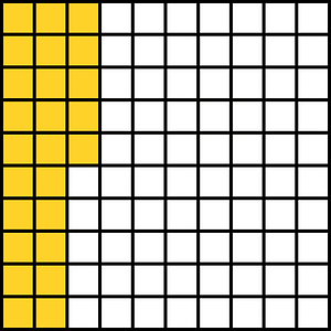 Yellow-Amber Base Ten Squares 25:100