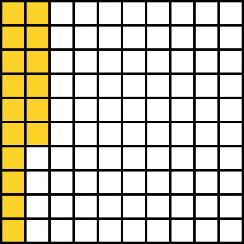 Yellow-Amber Base Ten Squares 16:100