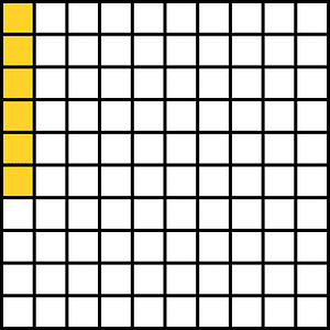 Yellow-Amber Base Ten Squares 6:100