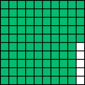 Green Base Ten Squares 95:100