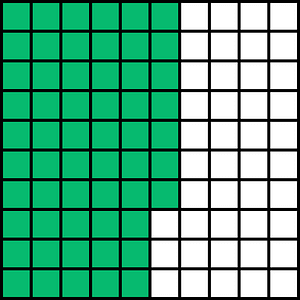 Green Base Ten Squares 57:100