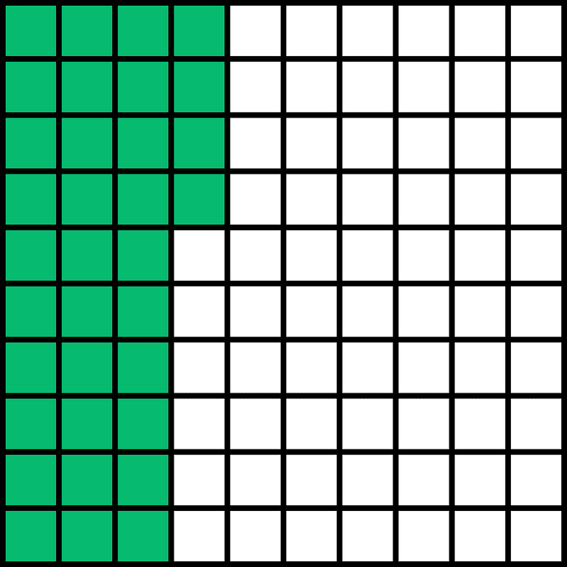 Green Base Ten Squares 34:100