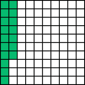Green Base Ten Squares 17:100