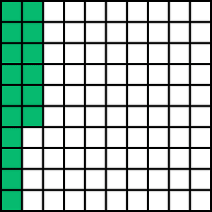 Green Base Ten Squares 16:100