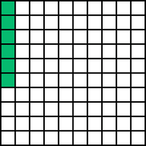 Green Base Ten Squares 6:100