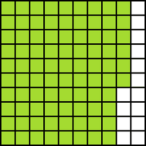 Lime Base Ten Squares 86:100