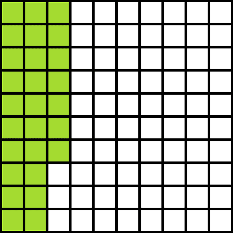 Lime Base Ten Squares 27:100